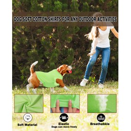 Sychien Dog Lightweight Shirt,Cool Solid Vest,Large Dog T-Shirts,Soft Pet Blank Summer Sun Shirts,Breathable Dogs Clothes,2 Pack,XL Blue Green