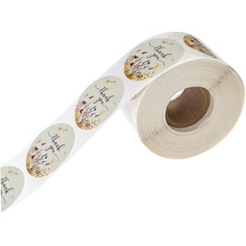 2 Rollos Etiquetas Adhesivas De Agradecimiento 500 Pegatinas En Rollo Para DecoraciN De Regalos Y Sellado De Paquetes FCil De Usar