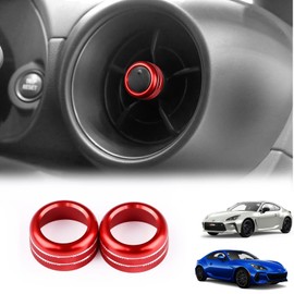 KUNGKIC for Subaru BRZ Toyota GR86 2021 2022 2023 2024 Air Vent Lever Cover Wind Outlet Knob Decoration Trims Air Conditioner Wind Outlet Covers Interior Accessories Red 2 Pcs