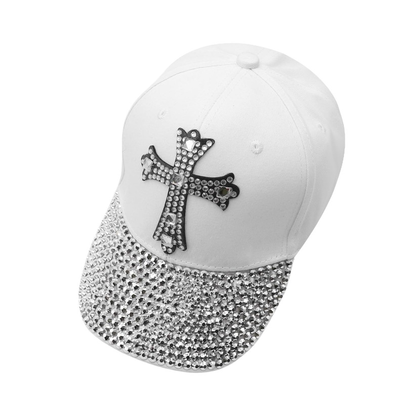 RARITYUS Bling Cross Rhinestones Baseball Cap for Women Men Sparkle