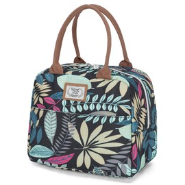 Lekespring Lunch Bag for Men and Women, 9L Portable Handbag for Office, Work, Lunch and School Students - Blue Jungle