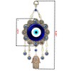 Blue Evil Eye with Hamsa Hand Protection Hanging Ornament (With