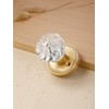 SORWDUERM 1 Pack Crystal Door Knobs Gold Door Knob Brushed