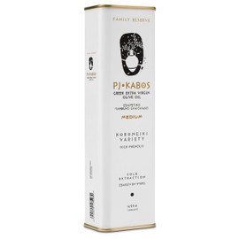 P.J. KABOS Fresh 2025/26 Harvest, High Phenolic (400+mg/kg), Natural Greek Extra Virgin Olive Oil, Kosher, Greece, Cold Extracted, 16.9 oz Tin, Koroneiki, "Family Reserve -Medium"