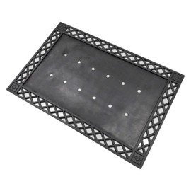 All Weather Black Diamond Rubber Doormat Tray 24 inch x 36 inch, Holds 18 inch x 30 inch Doormat, Waterproof Mat for Indoor and Outdoor Use for All Seasons, Black