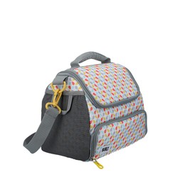 BUILT Insulated Lunch Bag with 'The Stylist' Design, Polyester, Grey/White, 18.5 x 27 x 21 cm