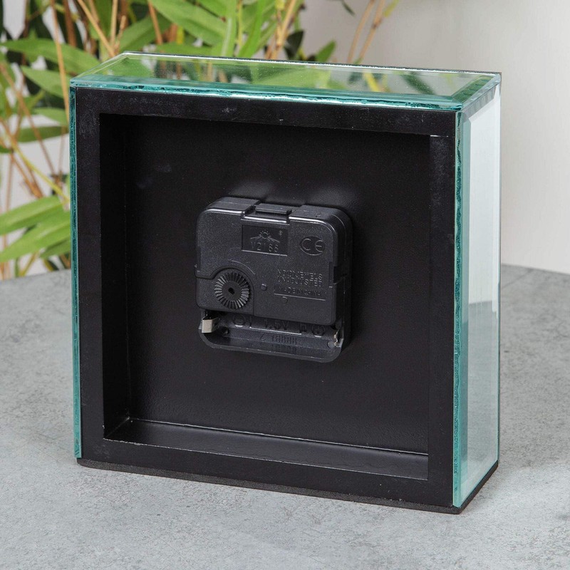 Hestia Glass Mantel Clock.,