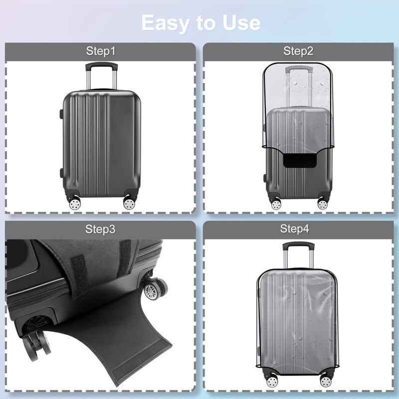 JZRTravel Luggage Covers for 30 Inch Suitcase Protector, Thicken Clear