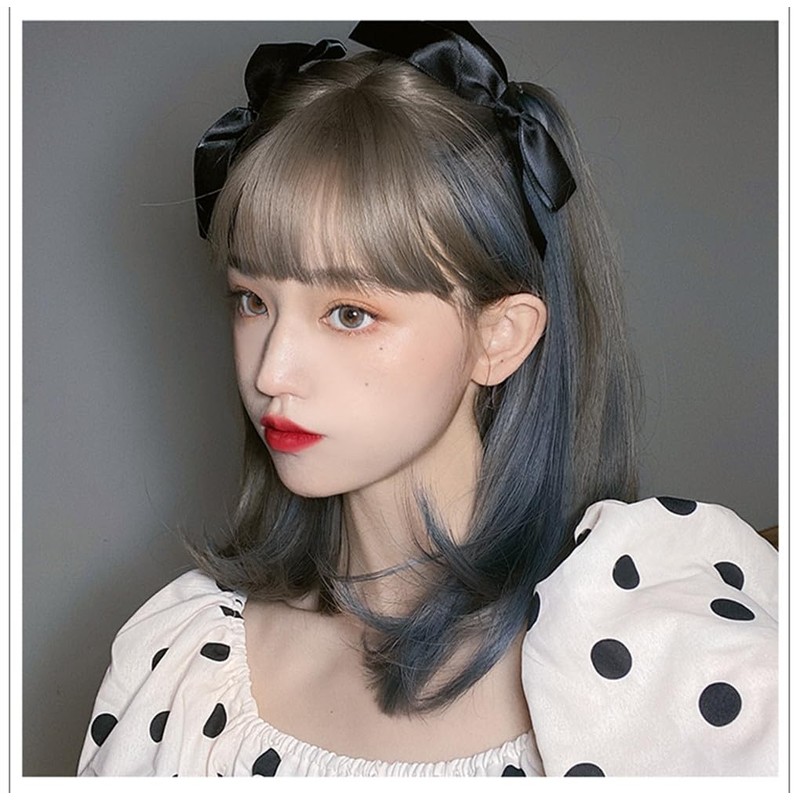 Eileen Gray Blue Wig, Natural Fluffy Feel, Women’s Wig, Straight,