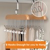 Belt Hanger for Closet,2 Pack Wooden Sturdy 8-Hook Belt Holder