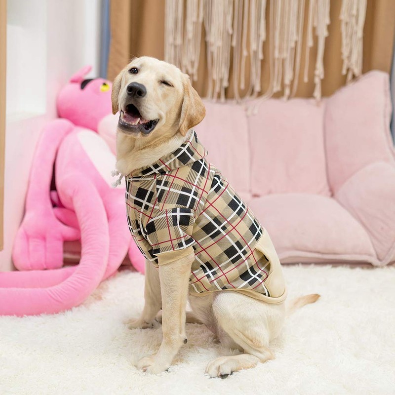 EXPAWLORER Plaid Dog Hoodie - British Style Plaid Pet Sweaters
