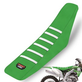 fewfuss Dirt Bike Seat Cover - White Stripe Universial Seat Cover for Dirt Bike - Motorcycle Motorcross Enduro Seat Covers (Green)
