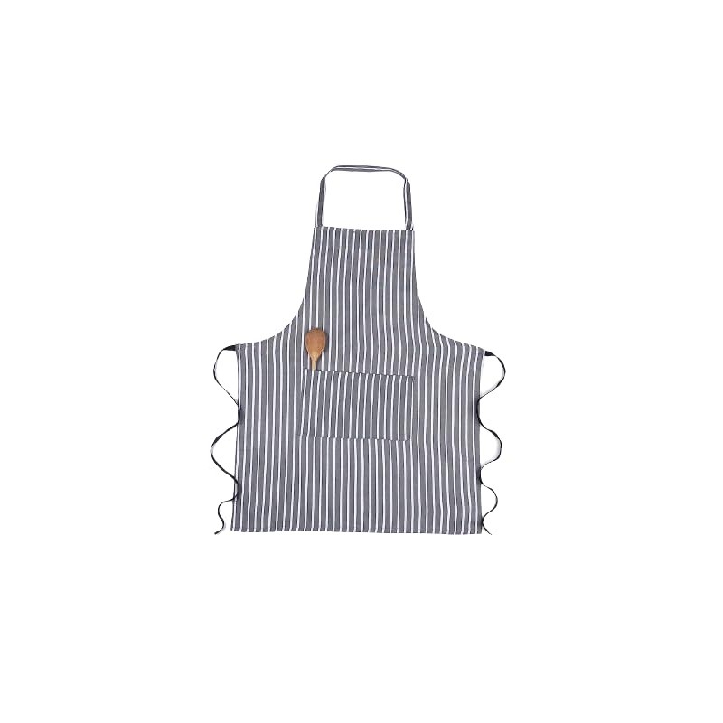 Striped Unisex Adjustable Apron with Pockets - Cotton Bib Apron