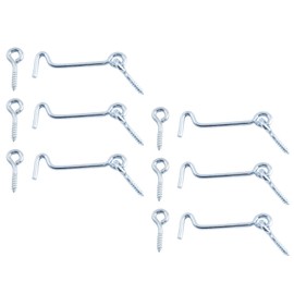 Jiozermi 6pcs 2.5 Inch Cabin Hook and Eye Latch with Mounting Screws, for Wood Gate Door Swivel Window