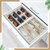 Amylove 4 Pcs Beige Sunglass Organizer Trays 4 Grids Velvet