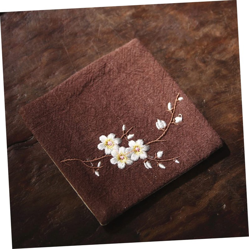 COLLBATH 2pcs Embroidery Random Cup Mats for Tea Ceremony Decorative