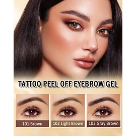Eyebrow Gel Peel Off, 2Pcs Light Brown Tattoo Eyebrow Gel Easy Peel Off, Long Lasting Waterproof Eye Brow Tinting Dye, Tattoo Brow Cream Tint Kit for Natural Eye Makeup, Mother’s Day Gift for Women-02