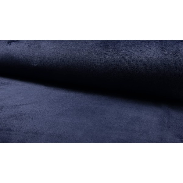 Luxury Double Sided Coral Cuddle Fleece Fabric Material - Navy,