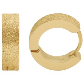 Akzent Stainless steel women's folding hoop earrings in gold colour