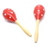 Maracas 1 Pair, Red and White, Spanish Maracas Red Polka