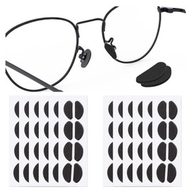 SooGree 48 Pairs Soft Foam Nose Pads Self Adhesive Non-Slip Eyeglass Nose Pads, Thick Nosepads for Eyeglasses Sunglasses Glasses (D-Shaped Black 48 Thick)