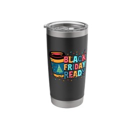 Friday Shopping Ready Christmas Lights Black Shopping Family Stainless Steel Insulated Tumbler