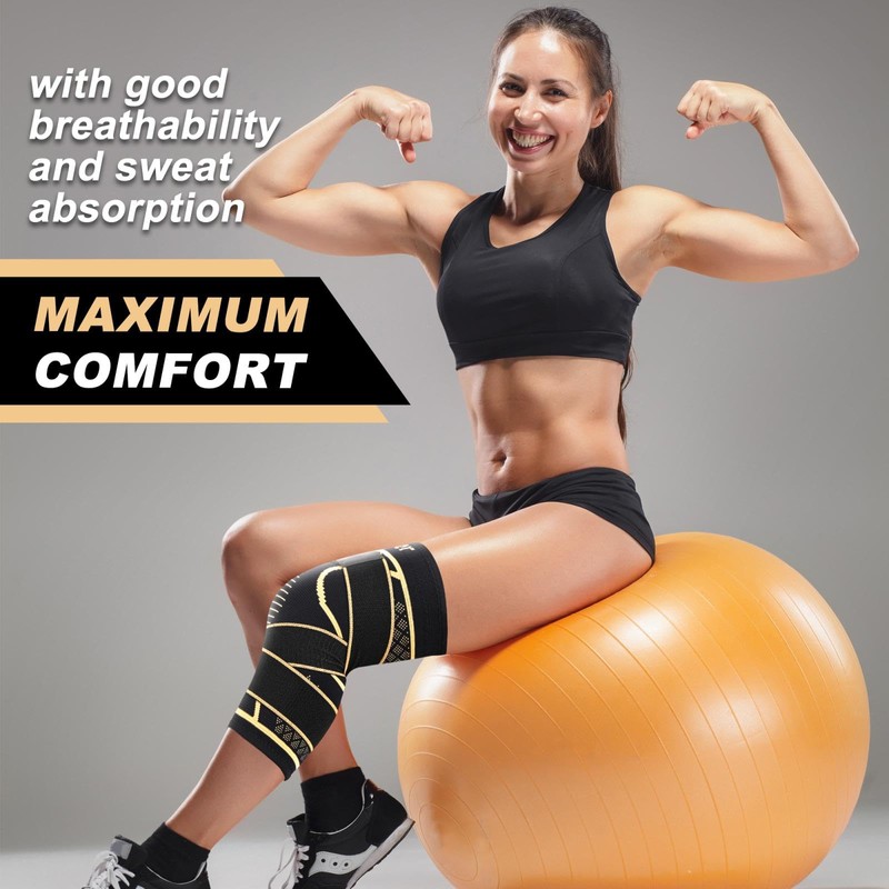 JHVW Copper Knee Brace for Women and Men(2 pack)-Knee Compression