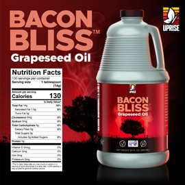 Bacon Bliss Grapeseed Oil 64 OZ (High Smoke Point, Gluten-Free, Non-GMO, Plant-Based)