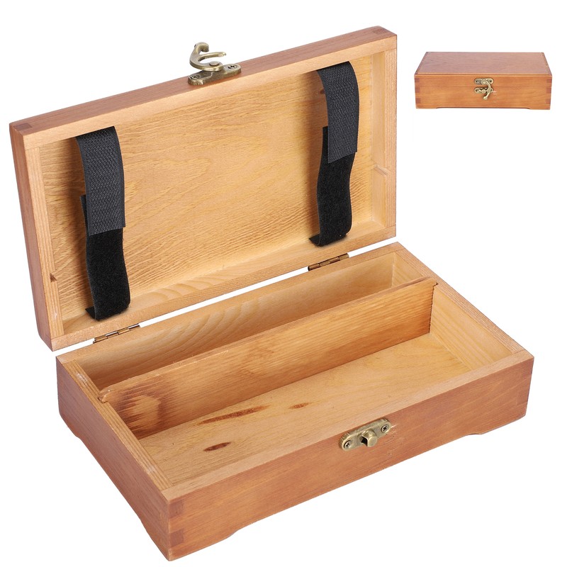 Wooden Box Antique Rectangle Children Stationery Case Desktop MultiFunction Storage