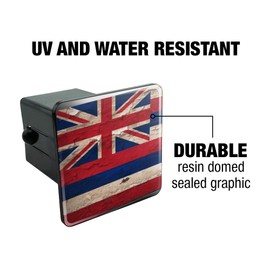 GRAPHICS & MORE Rustic Distressed Hawaii State Flag Tow Trailer Hitch Cover Plug Insert