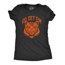 Womens Go Get Em Tiger T Shirt Funny Motivational Big Cat Tee Funny T Shirts Motivational Tops for Women Cool Cat Top Women's Novelty Tees Black M
