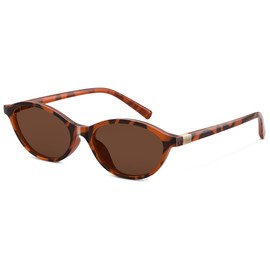 ELITERA Retro Oval Polarized Sunglasses for Womens:Men Cat Eye Trendy Sunglasses Sunnies Lightweight UV Protection(redtortoise frame tea lens,53mm)