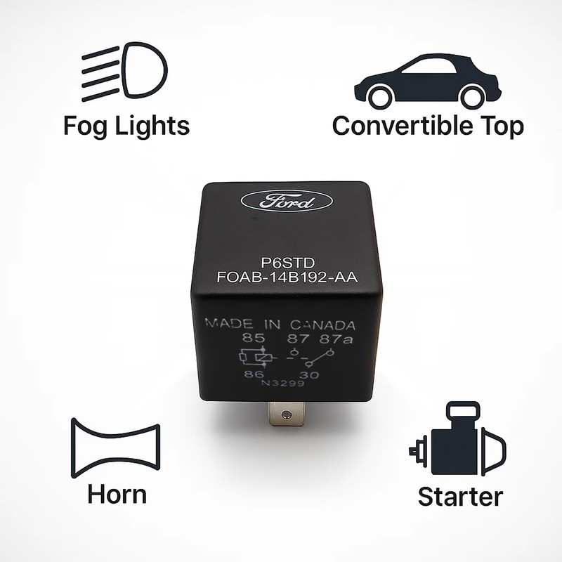 12V 5-Pin SPDT Power Relay – for Starter, Cooling Fan,