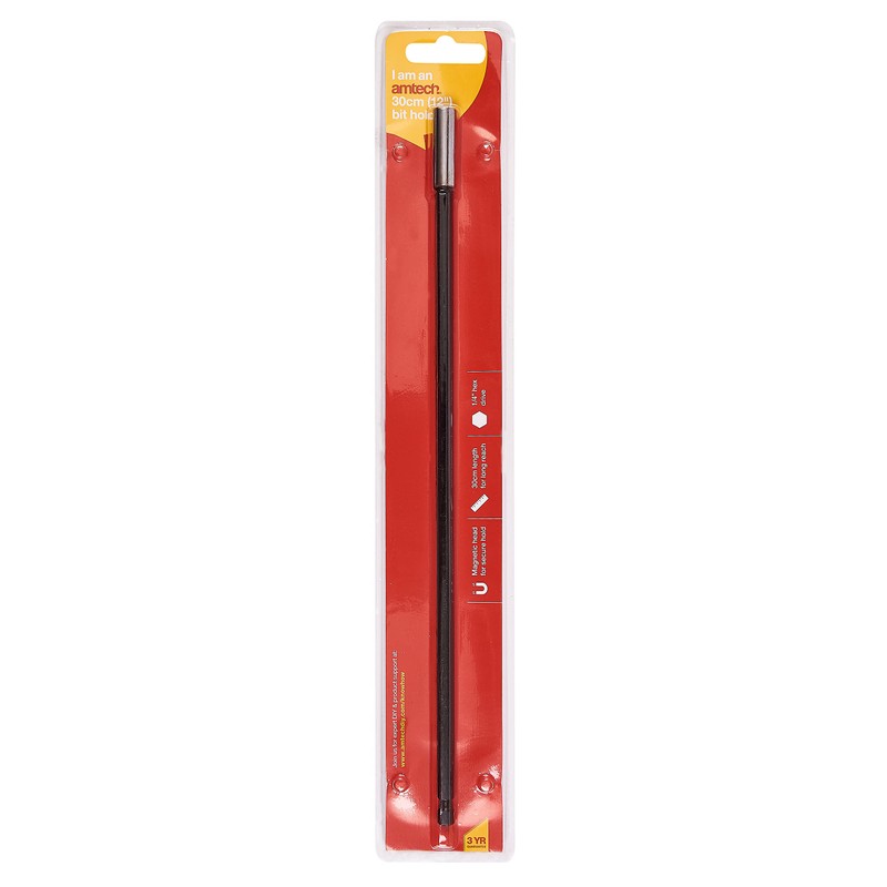 Amtech L2230 Magnetic Bit Holder, 12'' (30cm) Drill Bit Extension,