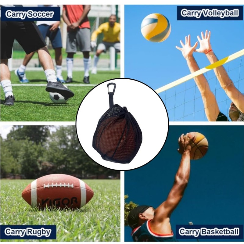 DACUAN Basketball Football Volleyball Bag Mesh Handbag Ball Bag, Clip