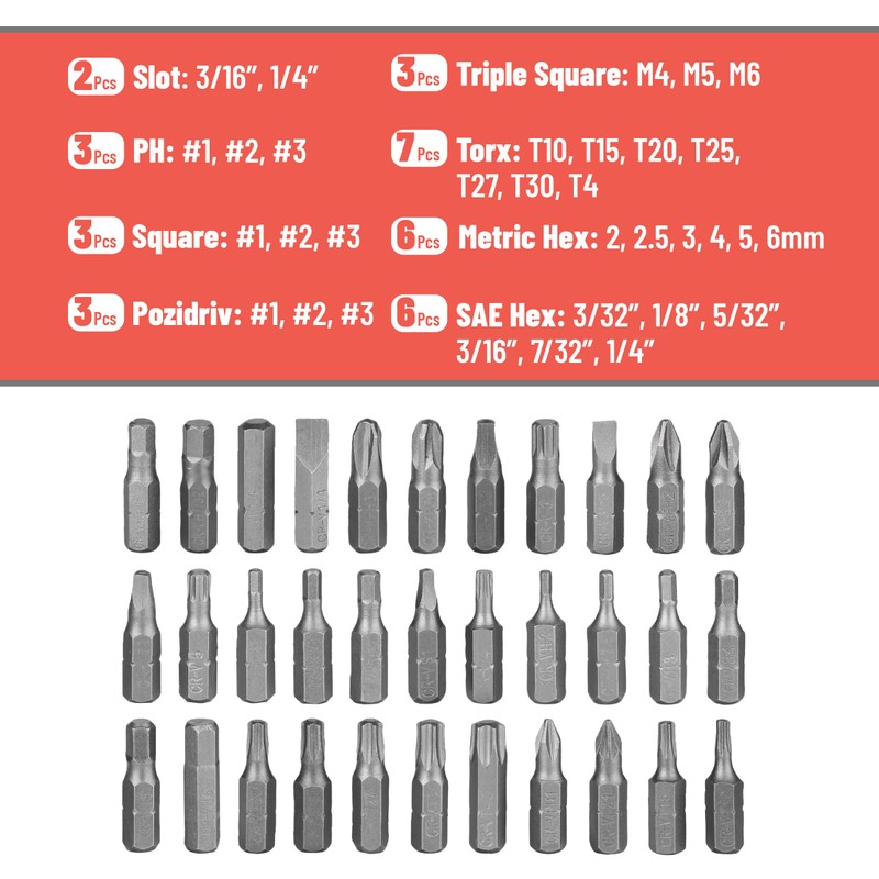 Bates Choice Mini Ratchet Set, 34 pcs, Cr-V Steel, 1/4"