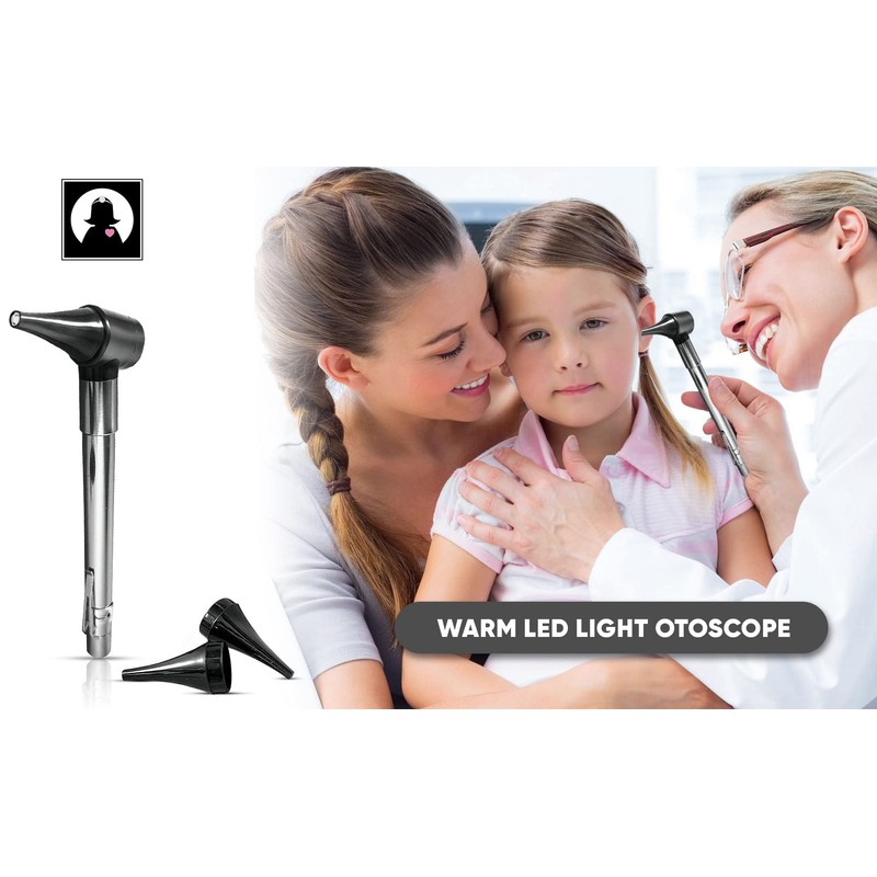 Third Generation Dr Mom Slimline Stainless LED Pocket Otoscope with
