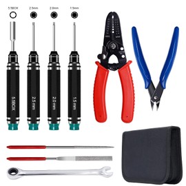 9Pcs RC Car Tools Kits Screwdriver Set, Pliers Socket Wrench Hobby Tools Kits for RC Car Drone Airplane Helicopter Vehicle Multirotors Models Repair Tool