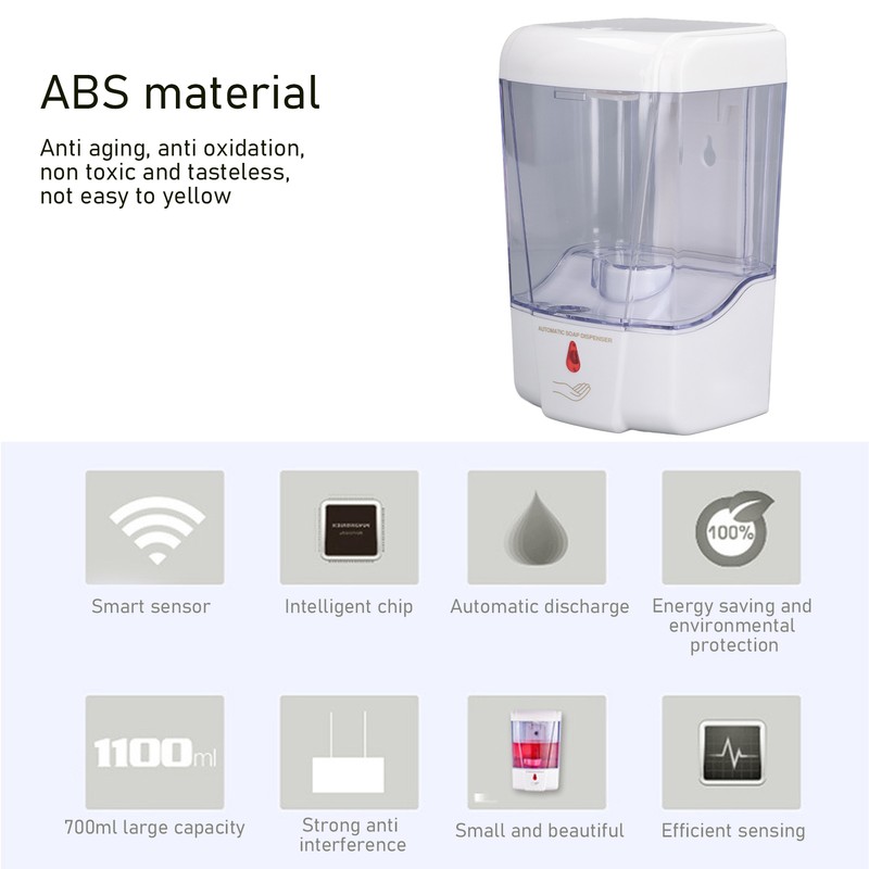 Automatic Soap Dispenser Wall Mounted Touchless Liquid Soap Container for