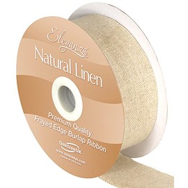 Eleganza Linen Frayed Edge 32mm x 10m Natural No.02