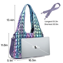 DOYOGI Quilted Tote Bag for Women, Large Puffer Tote Bags, Lightweight Dazzling Padding Hobo Bag, Puff Shoulder Handbags