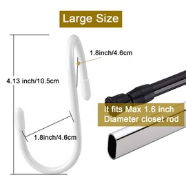 HiGift Bag Hooks for Closet, Unique Twist Design White Vinyl Coated Purse Hanger Organizer Hooks, Large Closet Hooks Purse Organizer Holder for Hanging Purses,Handbag,Belt,Hat,Backpack,Jeans-16 Pack