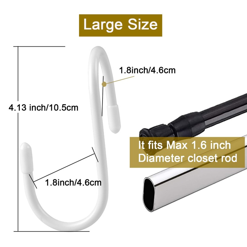 HiGift Bag Hooks for Closet, Unique Twist Design White Vinyl
