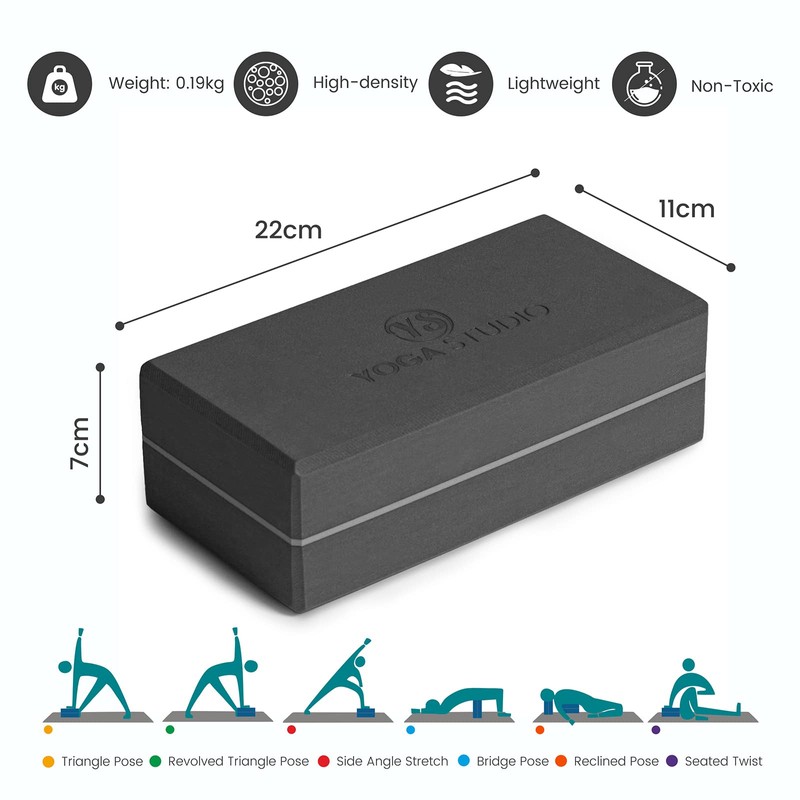 Yoga Studio High Density EVA Foam Yoga Block Twin Pack