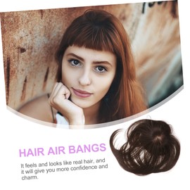 Outanaya Clip-on Flat Neat Bangs French Bangs Wig Women's Hair Fringe Extension Clip in Fringe