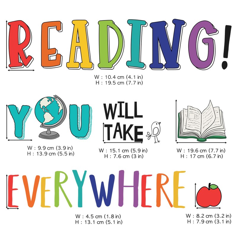 DECOWALL DS9-8092 Reading Corner Wall Stickers Decals Décor Classroom Kids