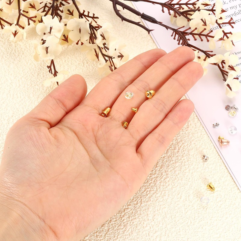 sourcing map 2Pcs Earring Backs, 4mm S925 Silver Bullet-Shape Locking