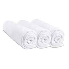 Lot de 3 Draps housse Coton pour lit Bébé 70x140 - 8 coloris disponibles (Blanc)