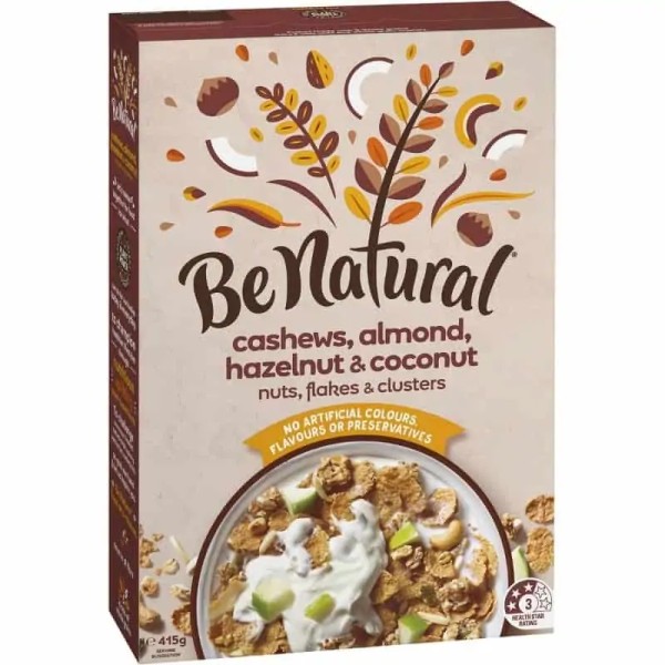 Be Natural Breakfast Cereal With Cashew Almond Hazelnut & Coconut 415g