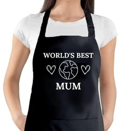 Second Ave Women's World's Best Mum Black Apron Baking Cooking Kitchen Apron